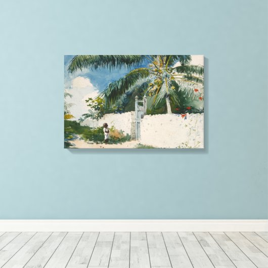Tuin in Nassau (Bahama's) Canvas Afdruk (Insitu (Houten vloer))