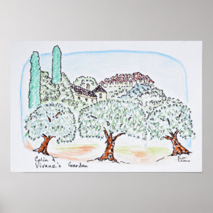 Tuin in Speracedes, Cabris   Zuid-Frankrijk Poster