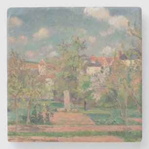 Tuin in vol zonlicht, Camille PIssarro, 1876 Stenen Onderzetter