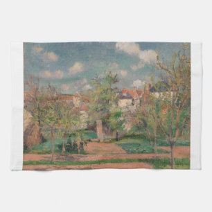 Tuin in vol zonlicht, Camille PIssarro, 1876 Theedoek