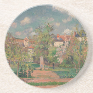 Tuin in vol zonlicht, Camille PIssarro, 1876 Zandsteen Onderzetter