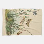 Tuin insecten, vlinders, rupsen uit het verleden theedoek (Horizontaal)