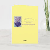 Tuin iris gele iris bloemkaart kaart (Achterkant)