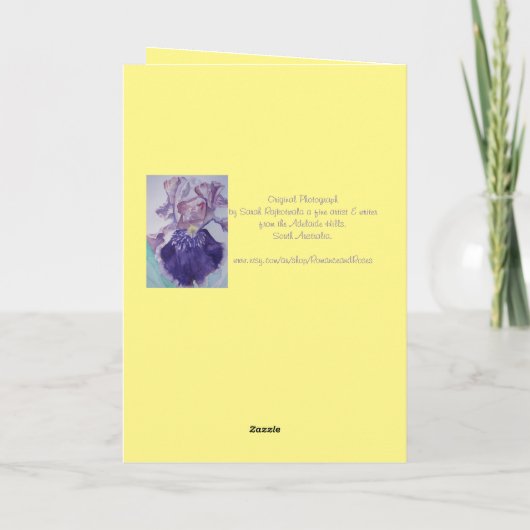 Tuin Iris Gele Iris bloemkaart Kaart (Achterkant)