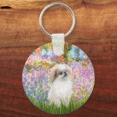 Tuin - Japanse Chin (L2) Sleutelhanger (Voorkant)