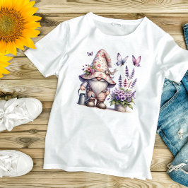 Tuin Kabouter Bloemen Lavendel Cadeau Dames T-shirt