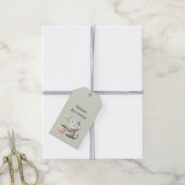Tuin Kat met Plant Verjaardag Cadeaulabel (Met Touw)