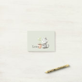 Tuin Kat met Plantenliefde Post-it® Notes (Op bureau)