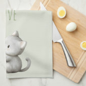 Tuin Kat met Plantenliefde Theedoek (Quarter Fold)