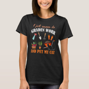 Tuin kat   Tuin Werk Katten Plant Tuinier T-shirt