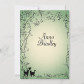 Tuin Katten Bruiloft Uitnodiging (Achterkant)