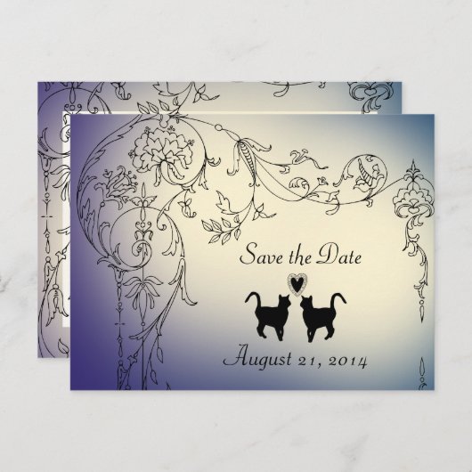 Tuin Katten Liefhebbers Save the Date Aankondigingskaart (Voorkant / Achterkant)