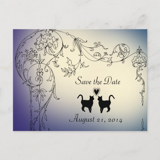 Tuin Katten Liefhebbers Save the Date Aankondigingskaart (Voorkant)