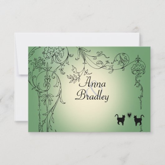 Tuin Katten RSVP met enveloppen (Voorkant)