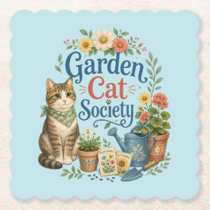 Tuin Katten Samenleving Cottagecore Bloemen Kartonnen Onderzetters
