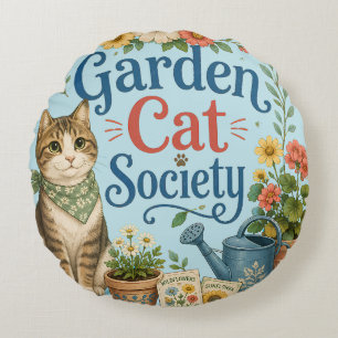 Tuin Katten Samenleving Cottagecore Bloemen Rond Kussen