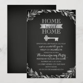 Tuin Key Zilver Schoolbord Housewarming Uitnodigin Kaart (Voorkant / Achterkant)