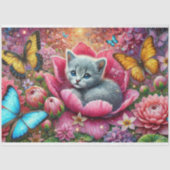 Tuin Kitty Whimsy Decoupage Tissuepapier (Voorkant)