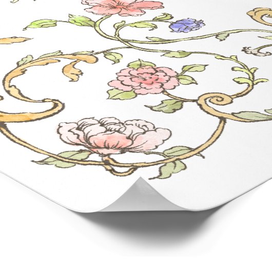  tuin | Kleurrijke Luxe bruiloft Welkom Poster (Hoek)