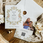  tuin | Kleurrijke Luxe foto en QR-code Save The Date