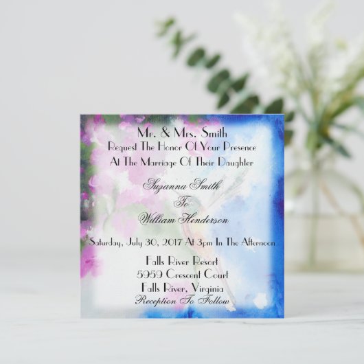 Tuin kolibrie Elegante bruiloft uitnodigingen (Staand voorkant)