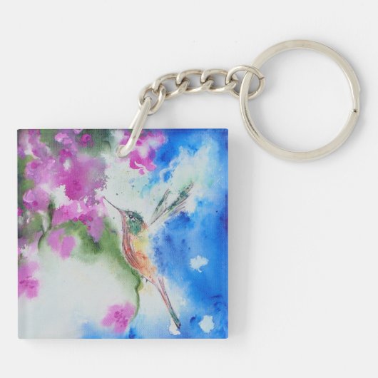 Tuin kolibrie Sleutelhanger Gift (Achterkant)