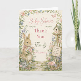 Tuin Konijn Baby Shower Bedankkaart