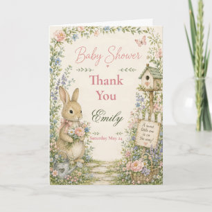 Tuin Konijn Baby Shower Bedankkaart