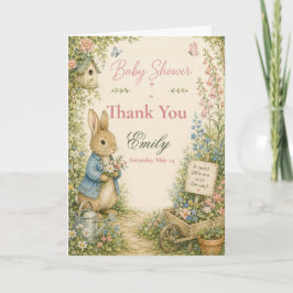 Tuin Konijn Baby Shower Bedankkaart