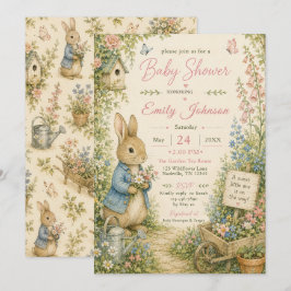 Tuin Konijn Baby Shower Kaart