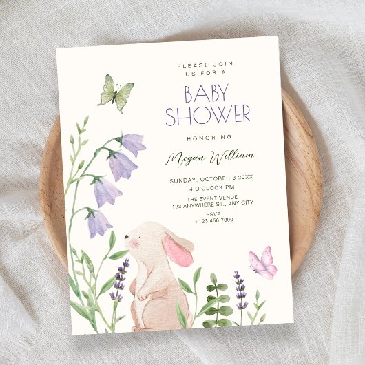 Tuin konijn baby shower kaart