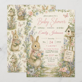 Tuin Konijn Baby Shower Kaart