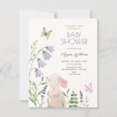 Tuin konijn baby shower kaart (Voorkant)
