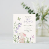 Tuin konijn baby shower kaart (Staand voorkant)