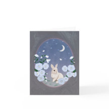 Tuin Konijn Bij Maanschein Kleine Wenskaart