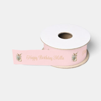 Tuin Konijn Roze Douane Verjaardagslint Grosgrain Lint