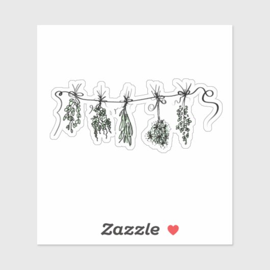Tuin Kruiden botanisch plant tekening Sticker (Vel)