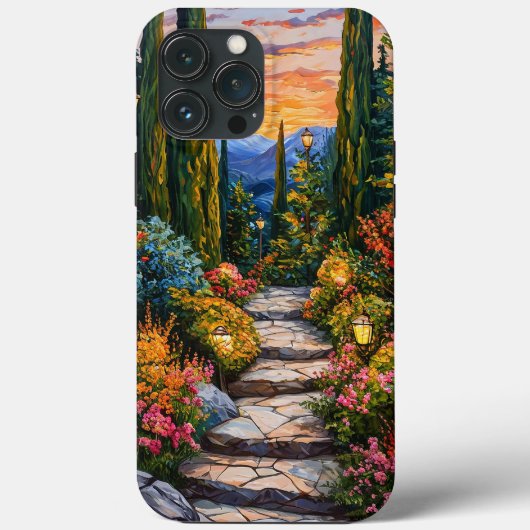 Tuin landschap natuur ontwerp Groen vredig Case-Mate iPhone Case (Achterkant)