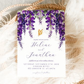 Tuin Lavendel Waterverf Floral Elegant Huwelijk Kaart