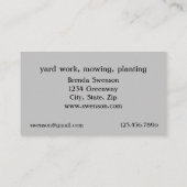 Tuin Lawn Care Maaihandschoenen Trowel Visitekaartje (Achterkant)