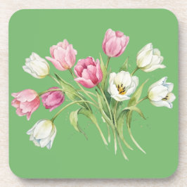 Tuin lente tulpen. Harde plastic onderzetter