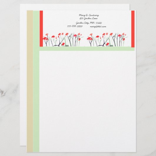  tuin Letterhead Sjabloon 1 Briefhoofd Ontwerp (Voorkant / Achterkant)
