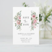 Tuin Liefde Roze Pioen Bruiloft Save The Date (Staand voorkant)