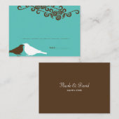 Tuin liefde vogels blauwgroen bruiloft escort plaa plaatskaartje (Voorkant / Achterkant)