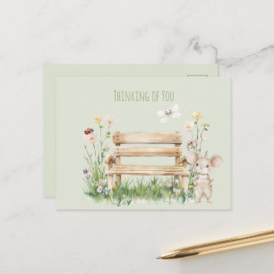 Tuin Lieveheersbeestje Libel Muis Bankje Tuin  Briefkaart