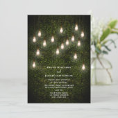  Tuin Lightbulbs Boxwood Greenery Wedding Kaart (Staand voorkant)