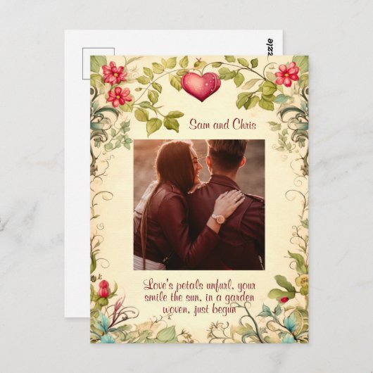  TUIN LIJST GEPERSONALISEERD LOVE QUOTE BRIEFKAART (Voorkant / Achterkant)