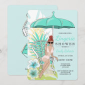 Tuin lingerie bruiloft rode bruid kaart (Voorkant / Achterkant)