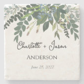 Tuin Loof Natuur Groen Stenen Onderzetter (Voorkant)