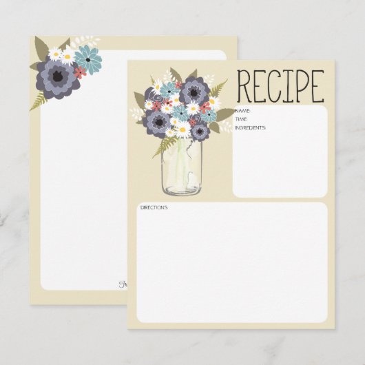 tuin Mason Jar | Recept Kaart (Voorkant / Achterkant)